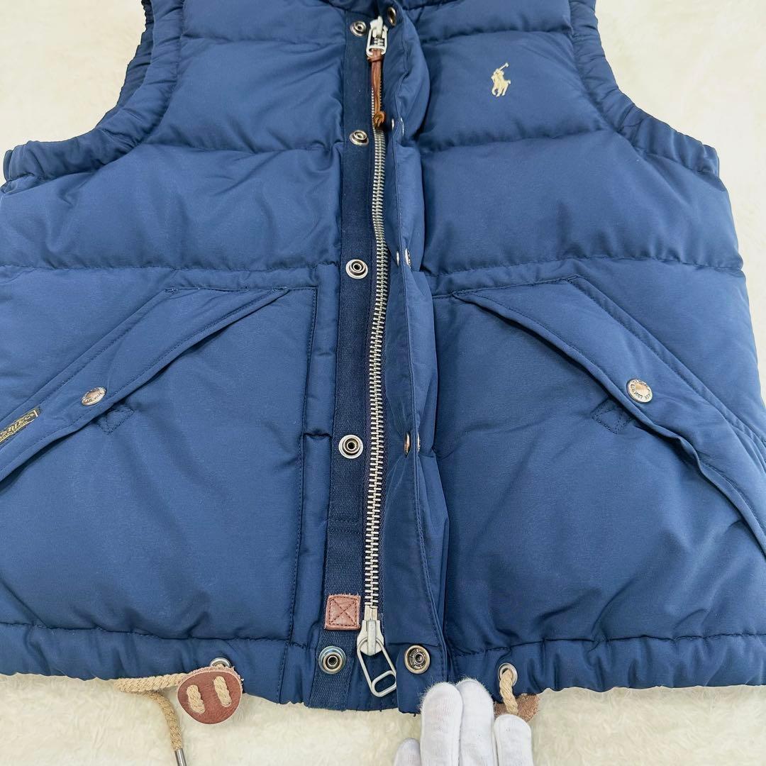ポロラルフローレン　ダウンベスト　ネイビー　レディース　ポニー　フーデッド　M