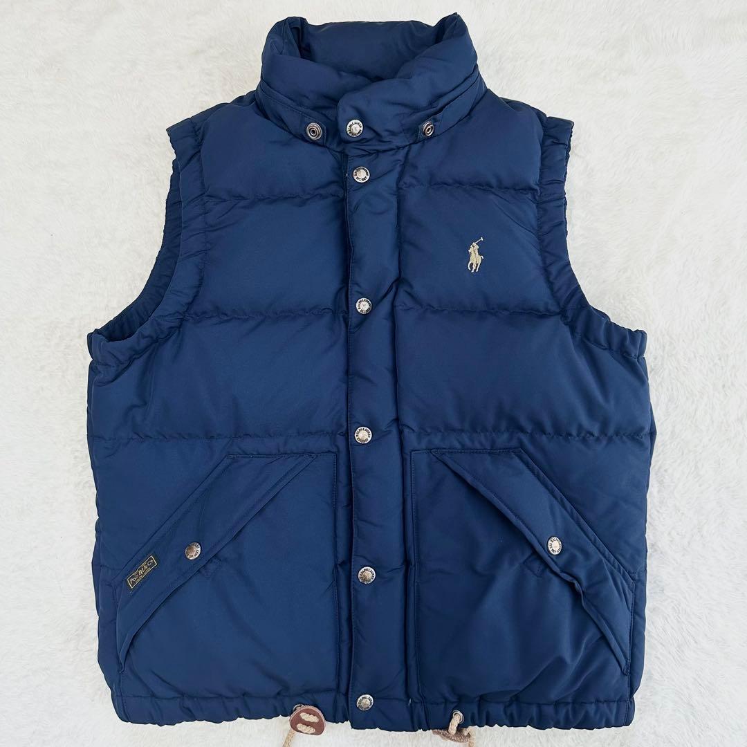ポロラルフローレン　ダウンベスト　ネイビー　レディース　ポニー　フーデッド　M