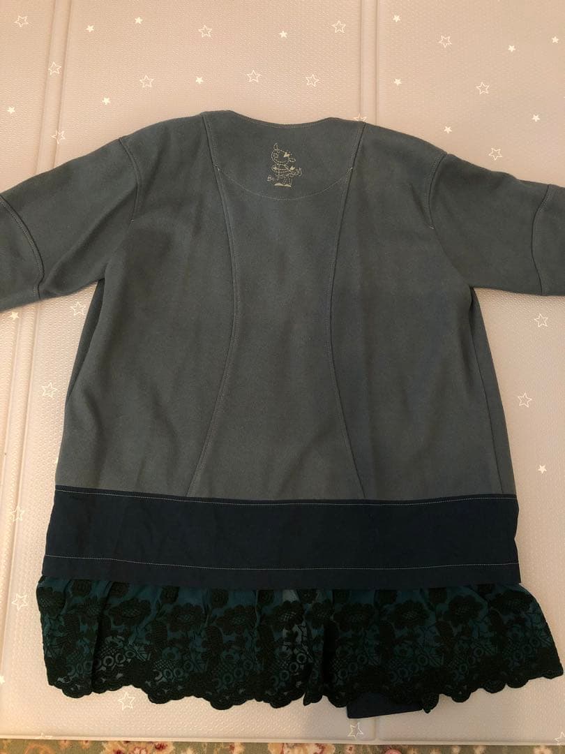 新品　グレーとネイビーのロングコート　オレボレブラ