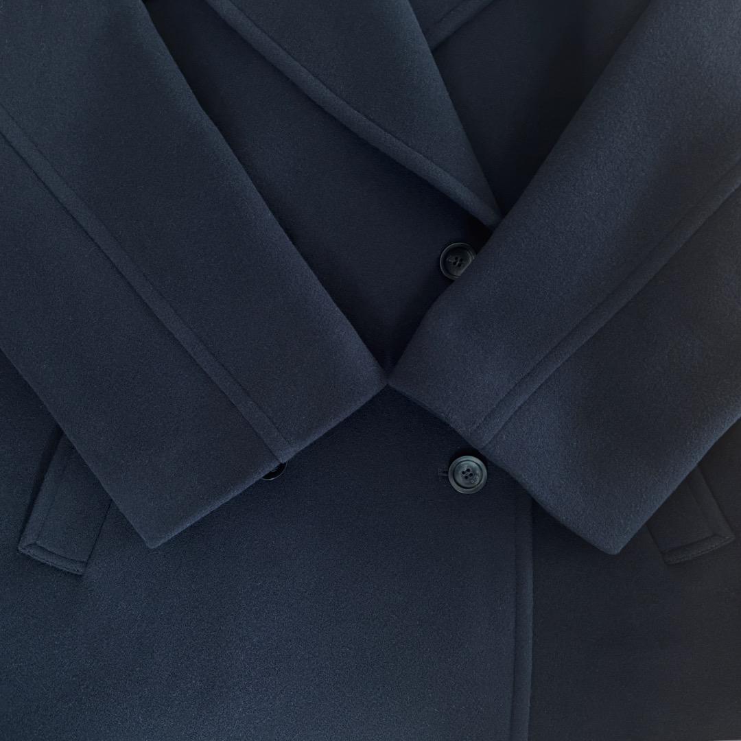 【試着のみ】WEB限定 サロンアダムエロペ MANTECOコート S ネイビー