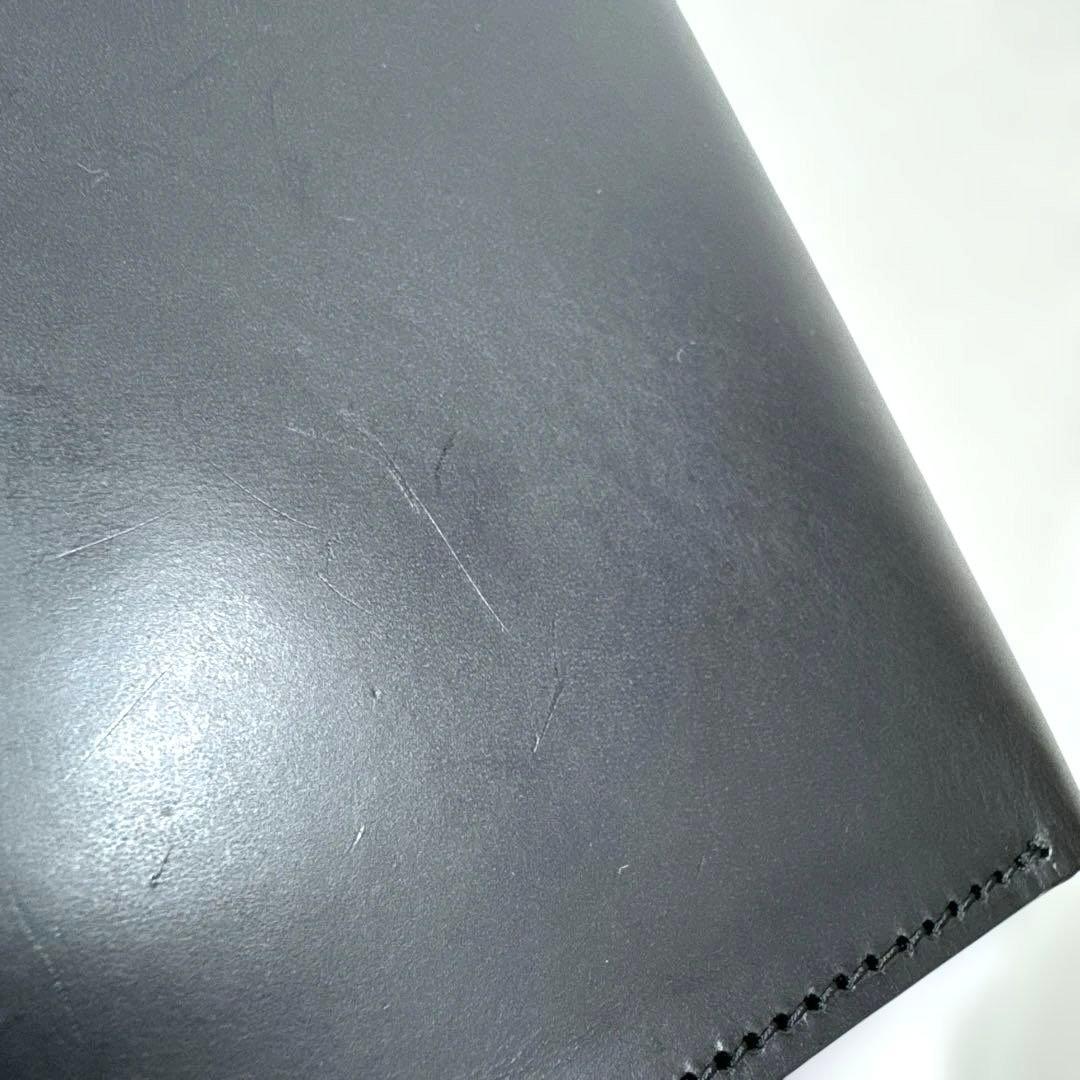 未使用品 大峡製鞄 レザー 二つ折り財布 ブラック