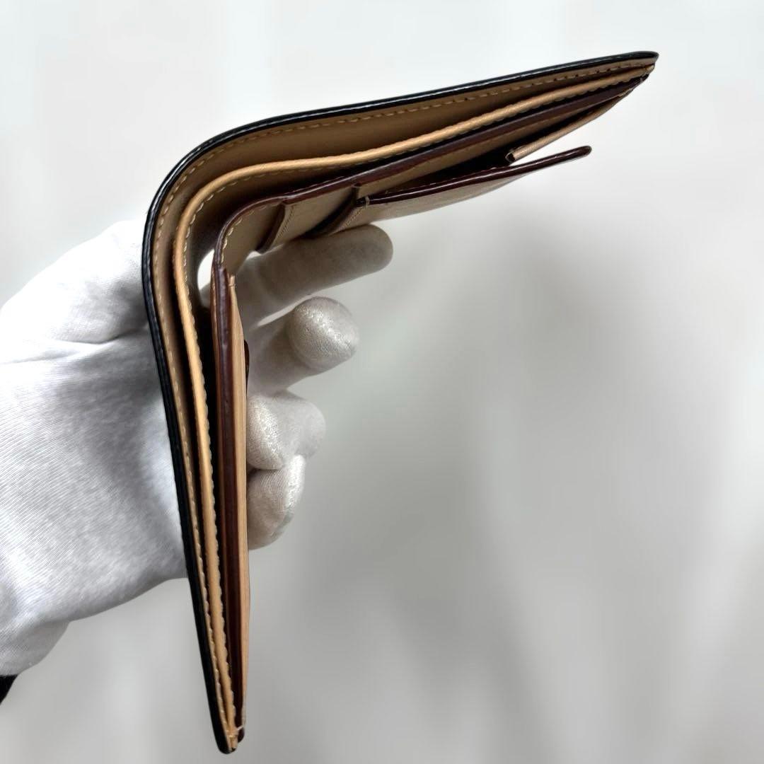 未使用品 大峡製鞄 レザー 二つ折り財布 ブラック