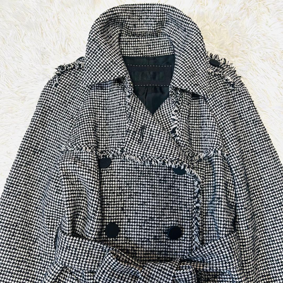 TO BE CHIC 千鳥格子柄ツイードトレンチコート シルクブレンド 40/L