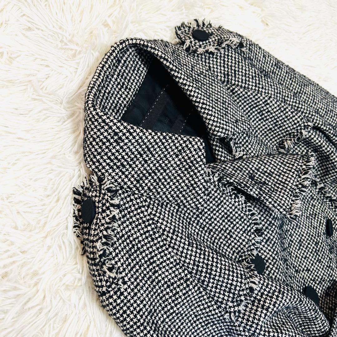 TO BE CHIC 千鳥格子柄ツイードトレンチコート シルクブレンド 40/L