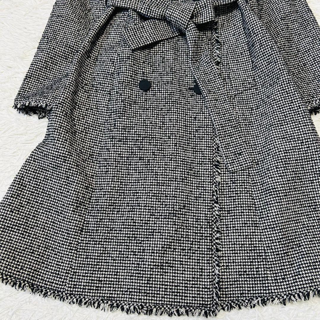 TO BE CHIC 千鳥格子柄ツイードトレンチコート シルクブレンド 40/L