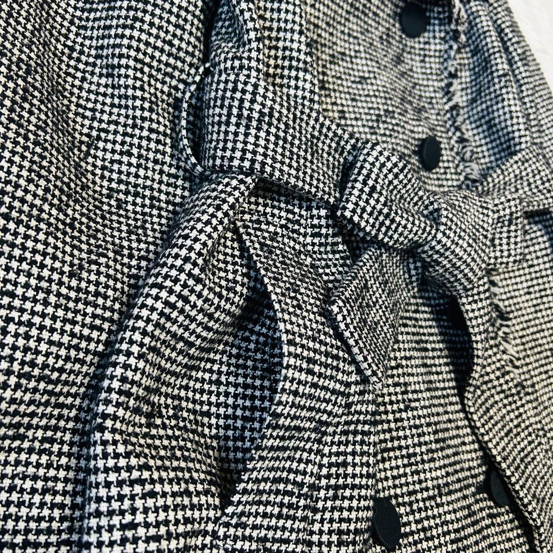 TO BE CHIC 千鳥格子柄ツイードトレンチコート シルクブレンド 40/L