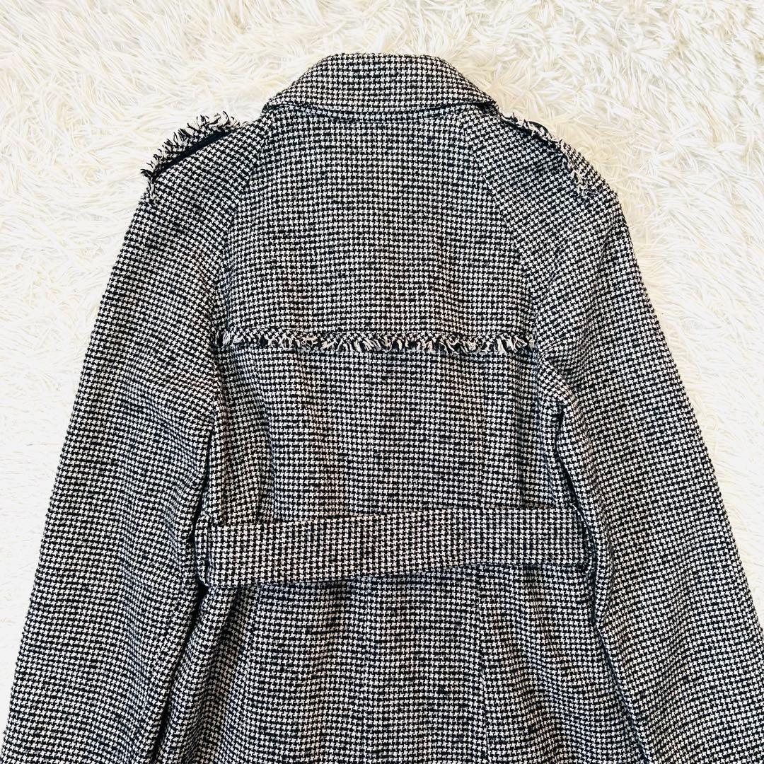 TO BE CHIC 千鳥格子柄ツイードトレンチコート シルクブレンド 40/L