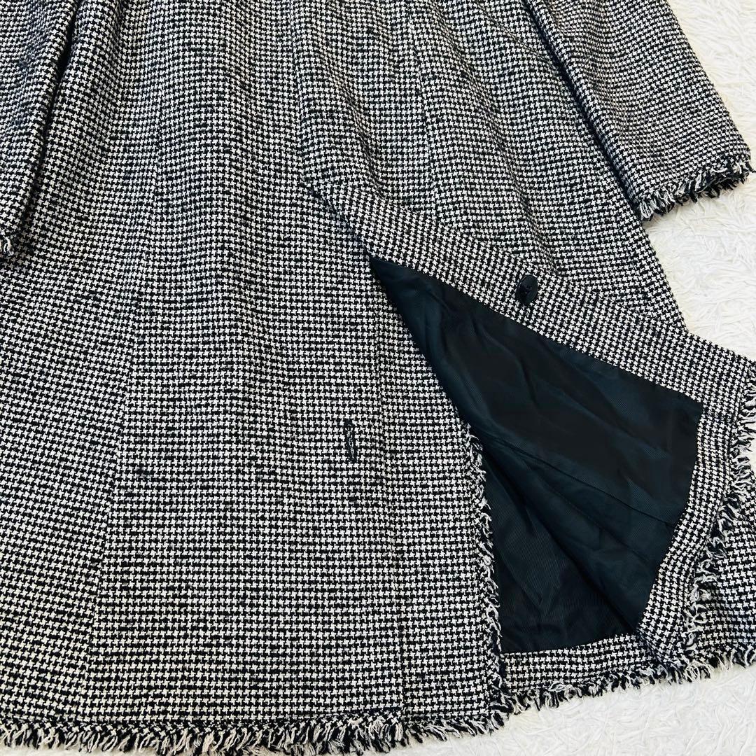 TO BE CHIC 千鳥格子柄ツイードトレンチコート シルクブレンド 40/L
