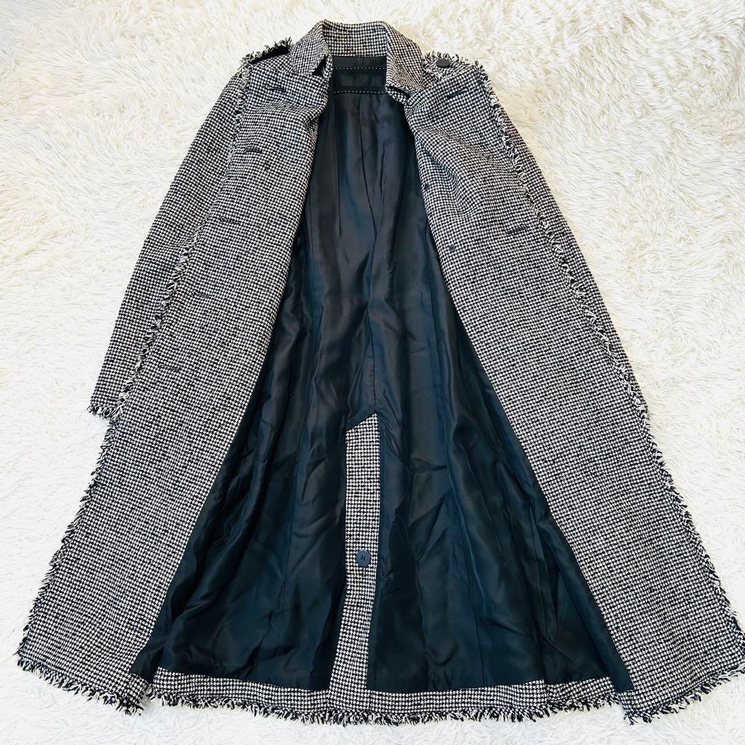 TO BE CHIC 千鳥格子柄ツイードトレンチコート シルクブレンド 40/L