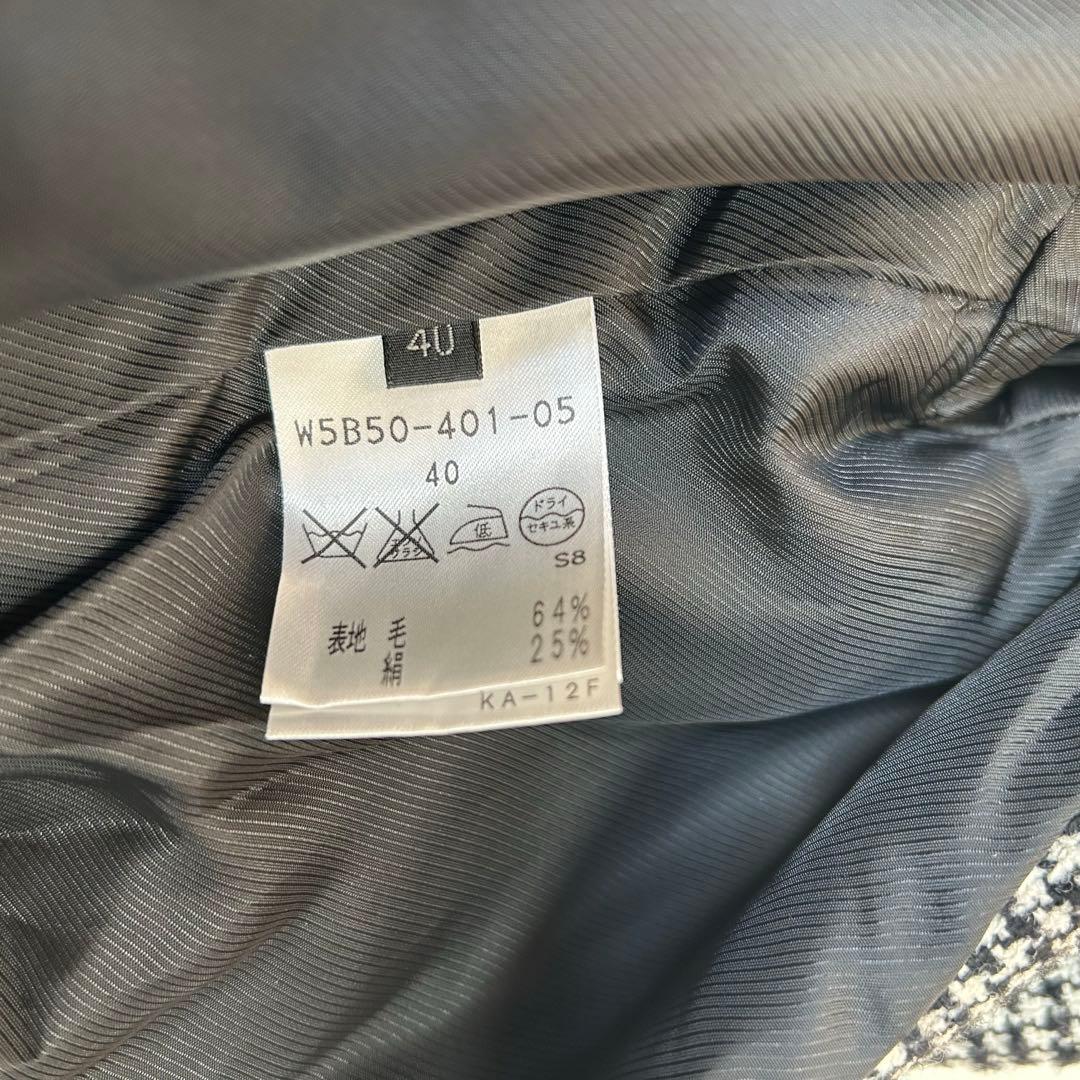 TO BE CHIC 千鳥格子柄ツイードトレンチコート シルクブレンド 40/L