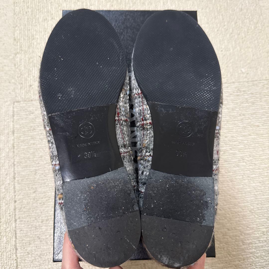 CHANEL ツイードバレリーナシューズ 39.5