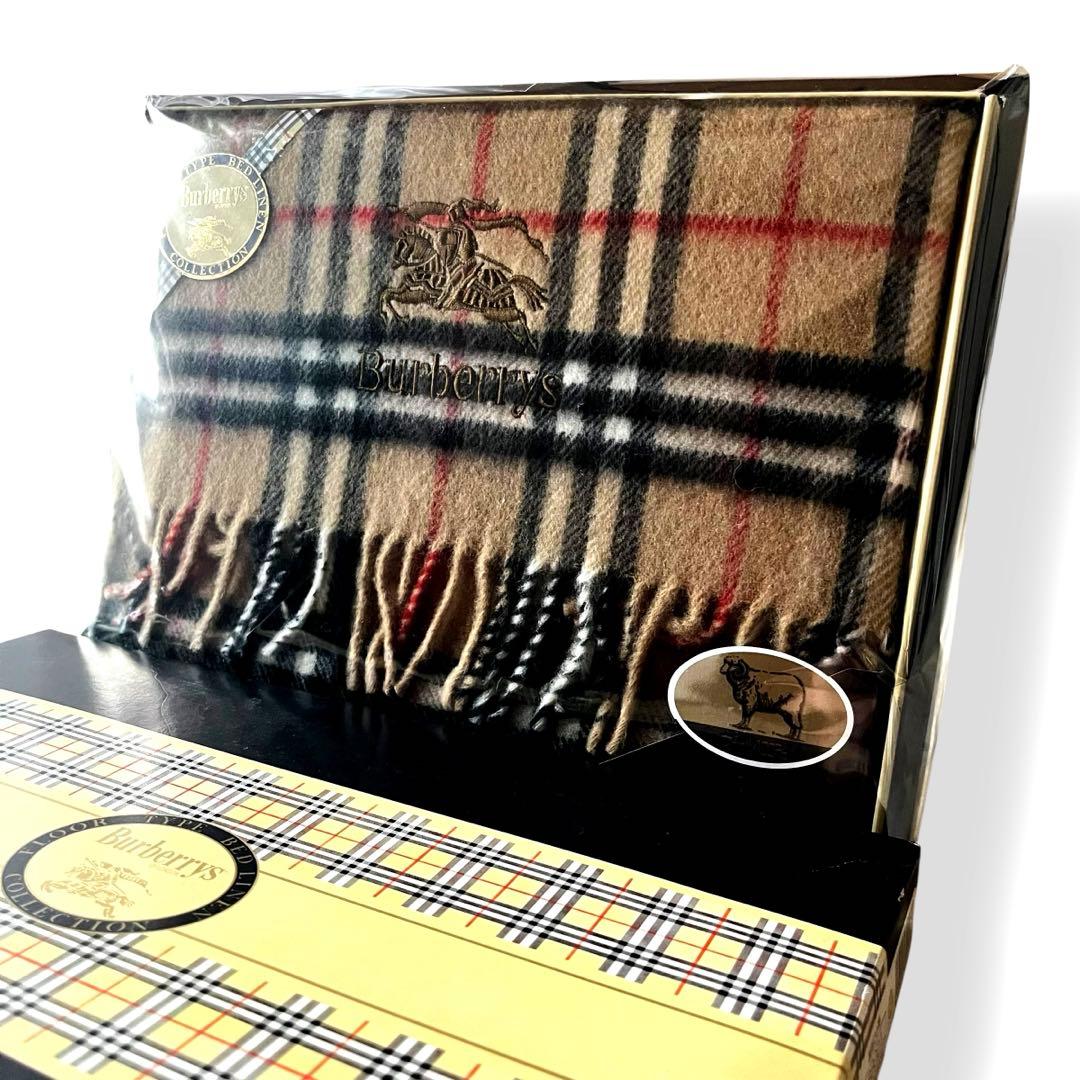 未使用✨バーバリー　ブランケット膝掛け65×120 ノバチェック　ウール100