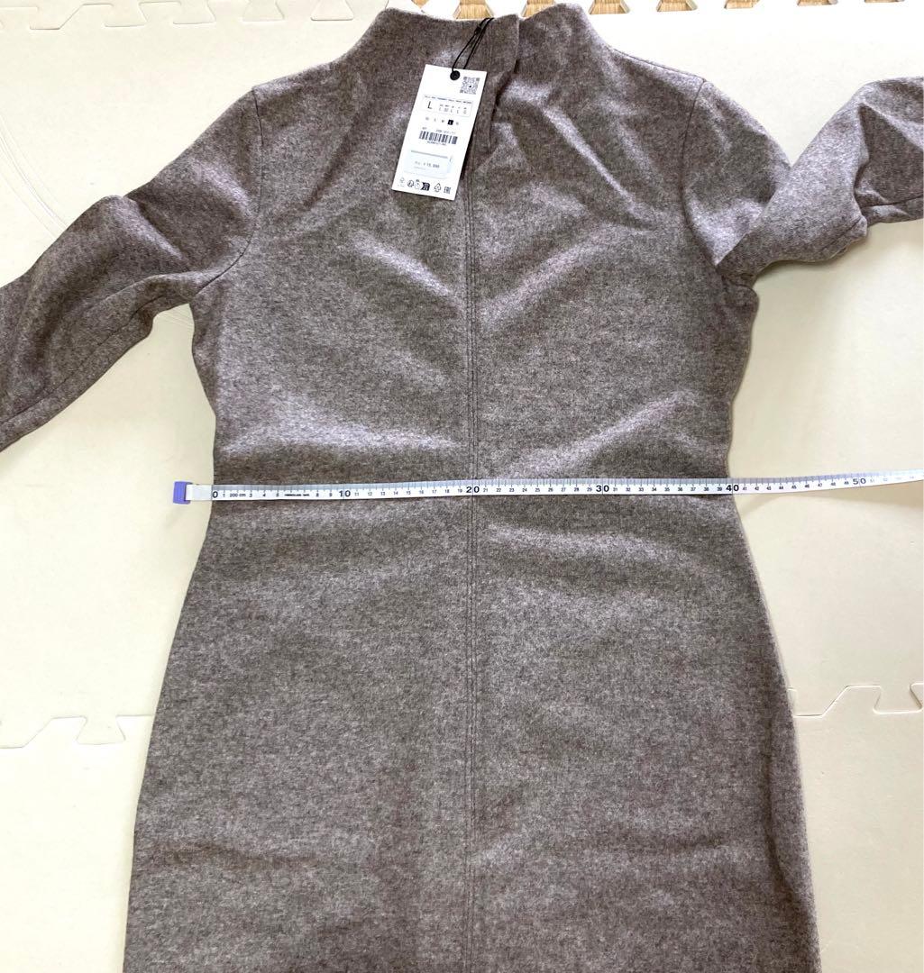 【新品】ZARA（ザラ）、ロングワンピース、ウールブレンド、Lサイズ
