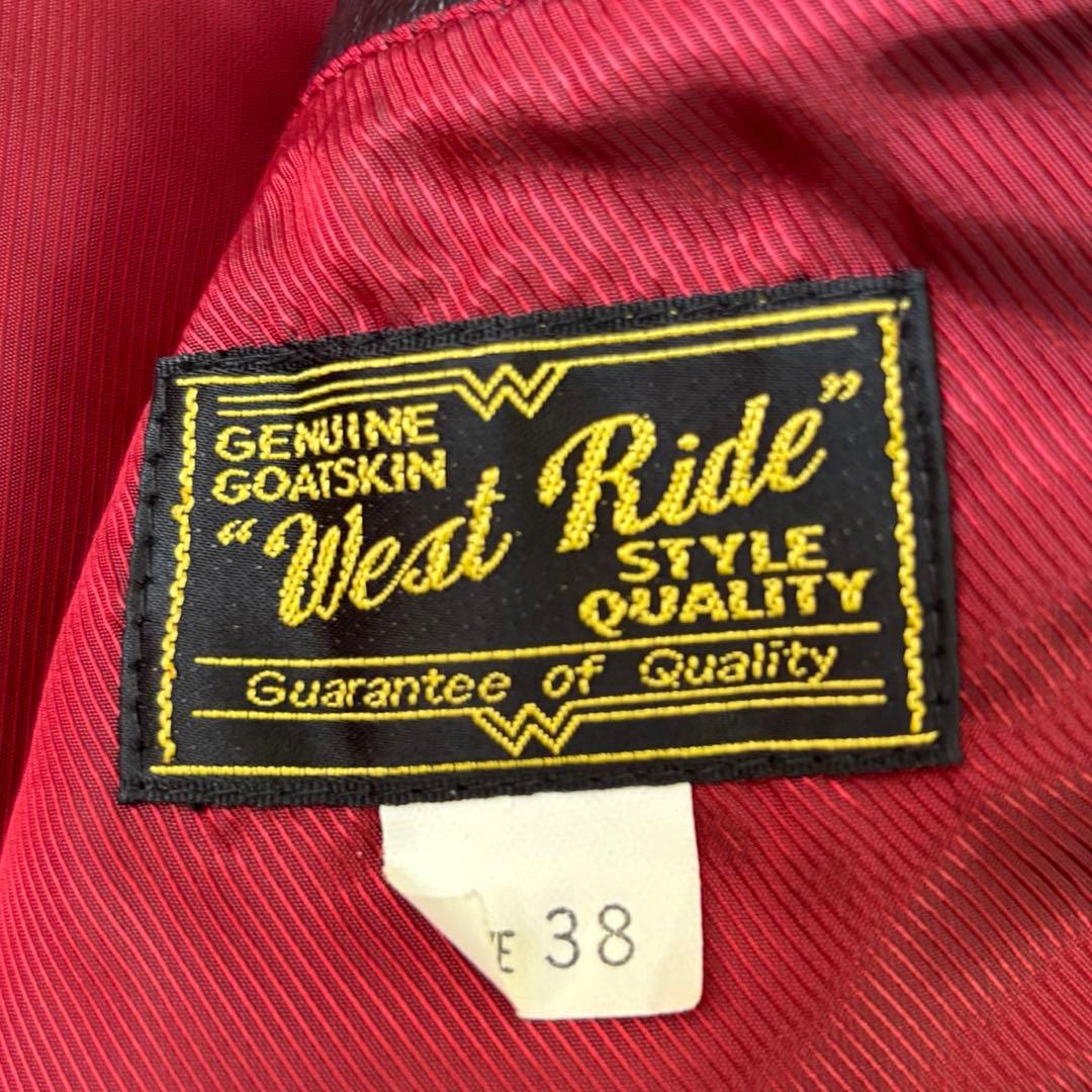 【希少】ウエストライド テーラードジャケット 羊革 レザー 38 ブラック