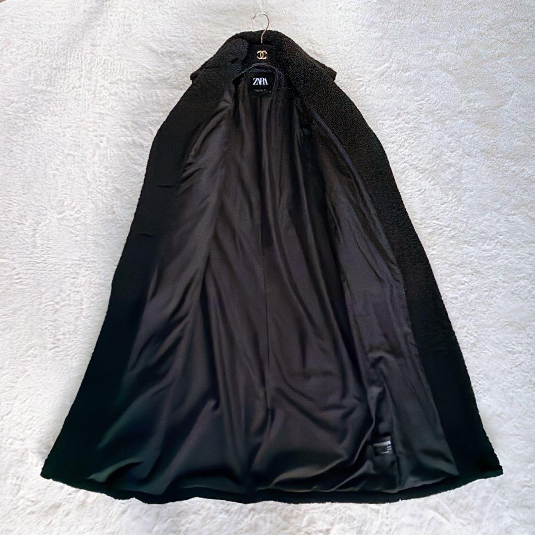 極美品✨完売入手困難【ザラ】テディベアコート エクストラロングボアコート 黒XS