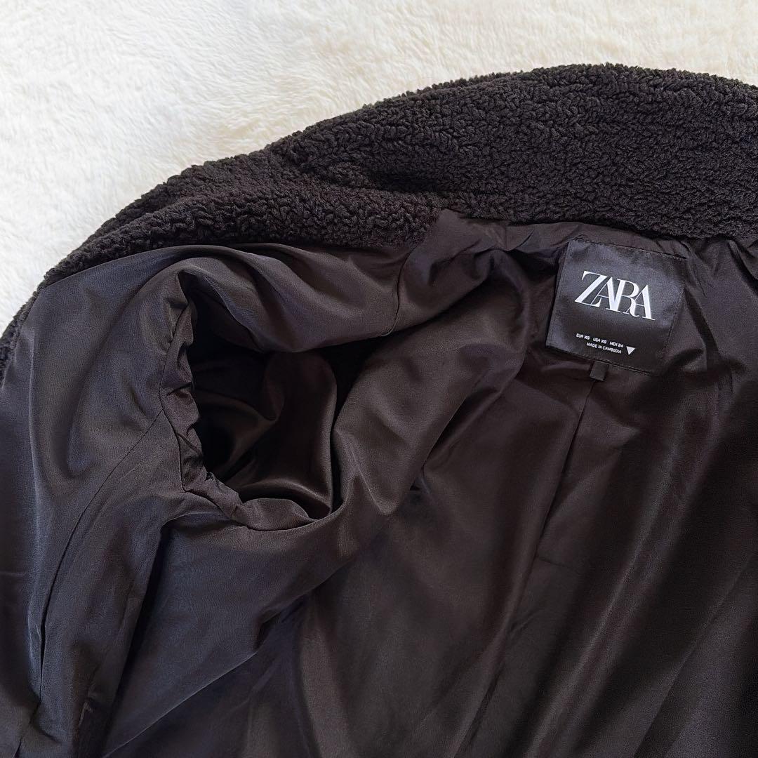 極美品✨完売入手困難【ザラ】テディベアコート エクストラロングボアコート 黒XS