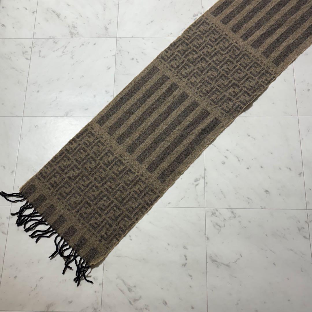 美品✨FENDI フェンディ ズッカ柄 マフラー ウール100%