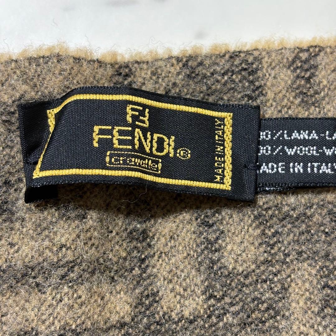 美品✨FENDI フェンディ ズッカ柄 マフラー ウール100%