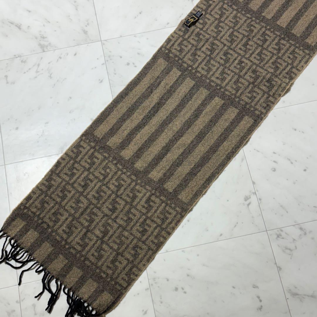 美品✨FENDI フェンディ ズッカ柄 マフラー ウール100%