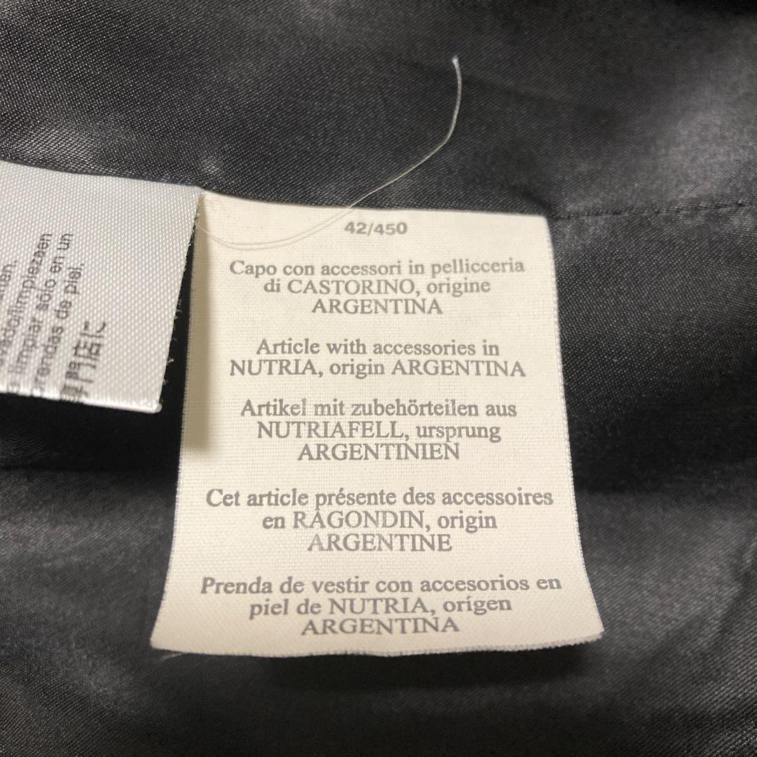 美品✨MAXMARA ヌートリアファー　コート　銀タグ　XL 黒　ミドル　ウール