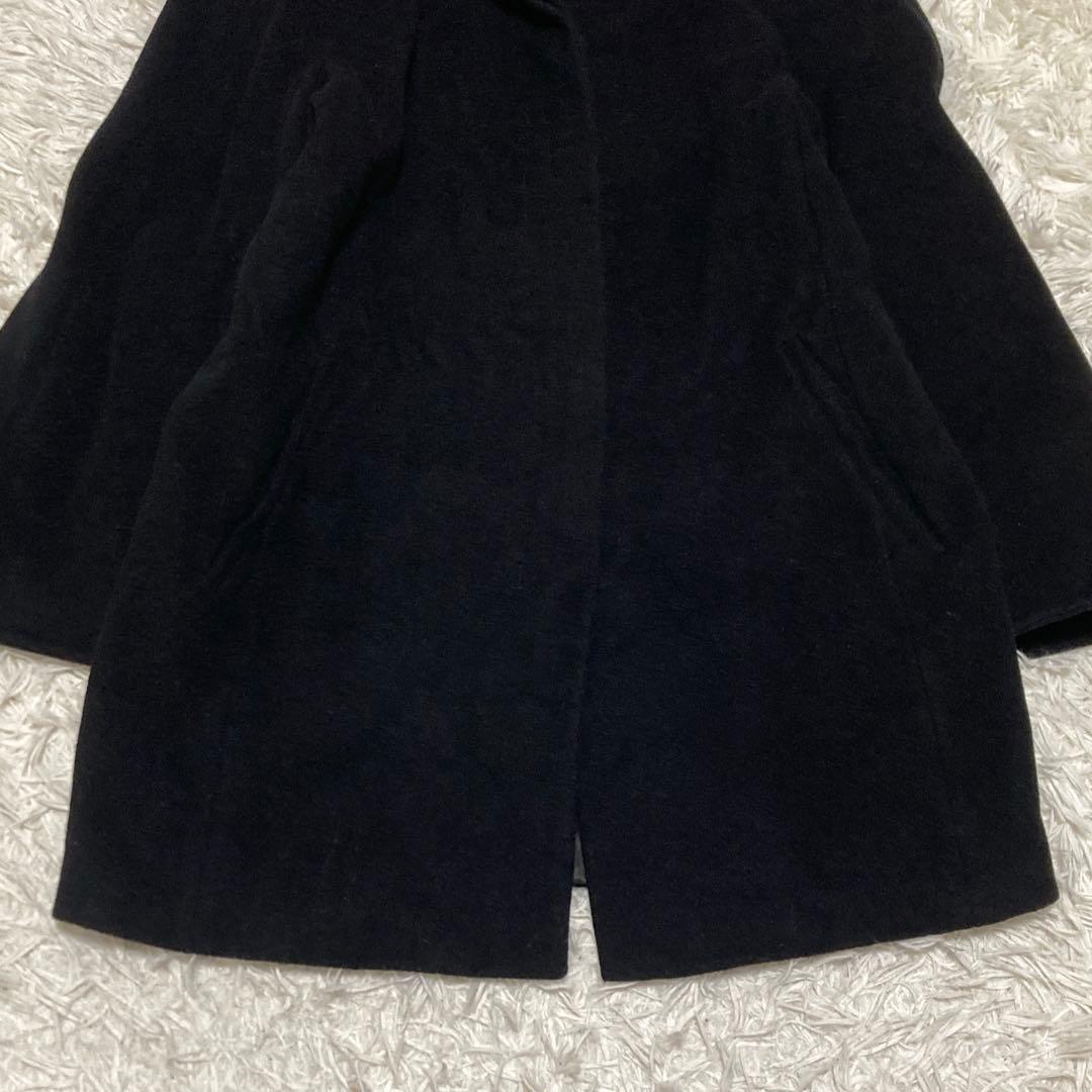美品✨MAXMARA ヌートリアファー　コート　銀タグ　XL 黒　ミドル　ウール