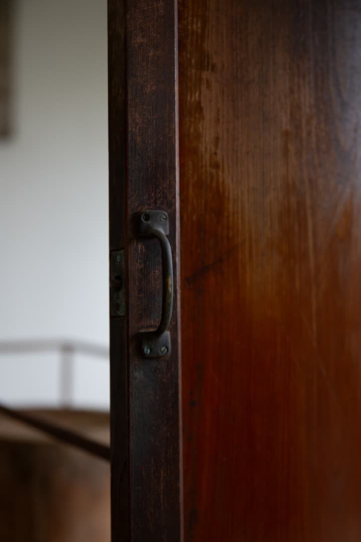 [nota]ダイヤガラスの木製扉 真鍮金具付き/ 古建具 ドア