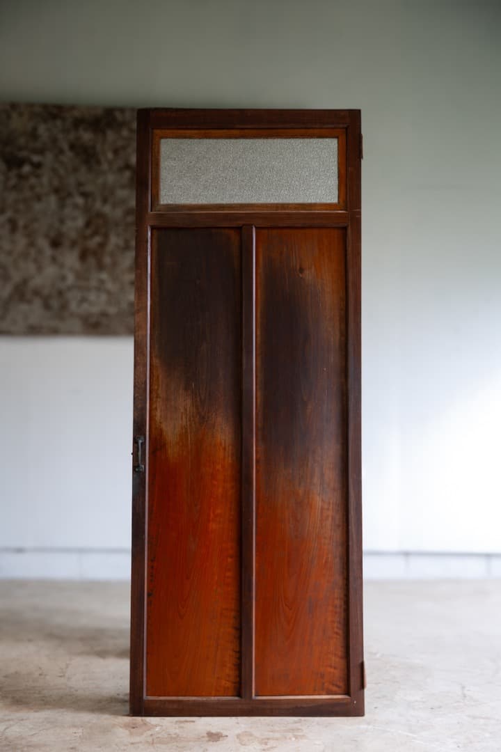 [nota]ダイヤガラスの木製扉 真鍮金具付き/ 古建具 ドア