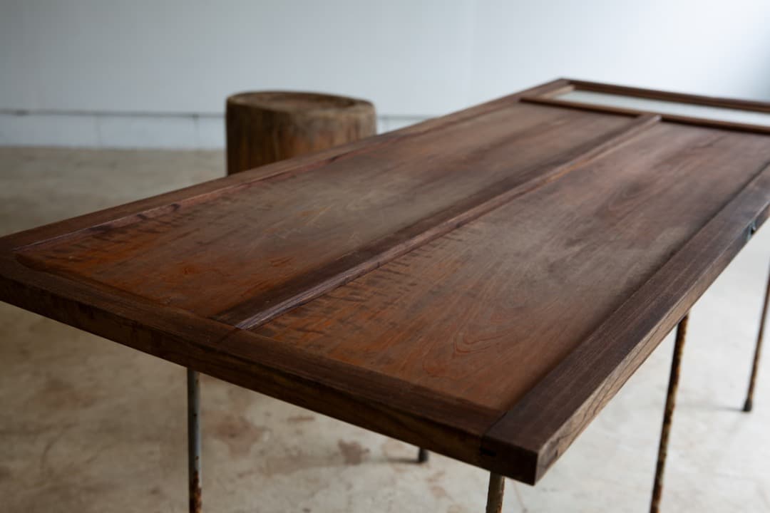 [nota]ダイヤガラスの木製扉 真鍮金具付き/ 古建具 ドア