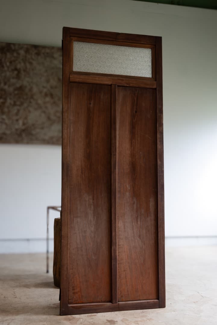 [nota]ダイヤガラスの木製扉 真鍮金具付き/ 古建具 ドア