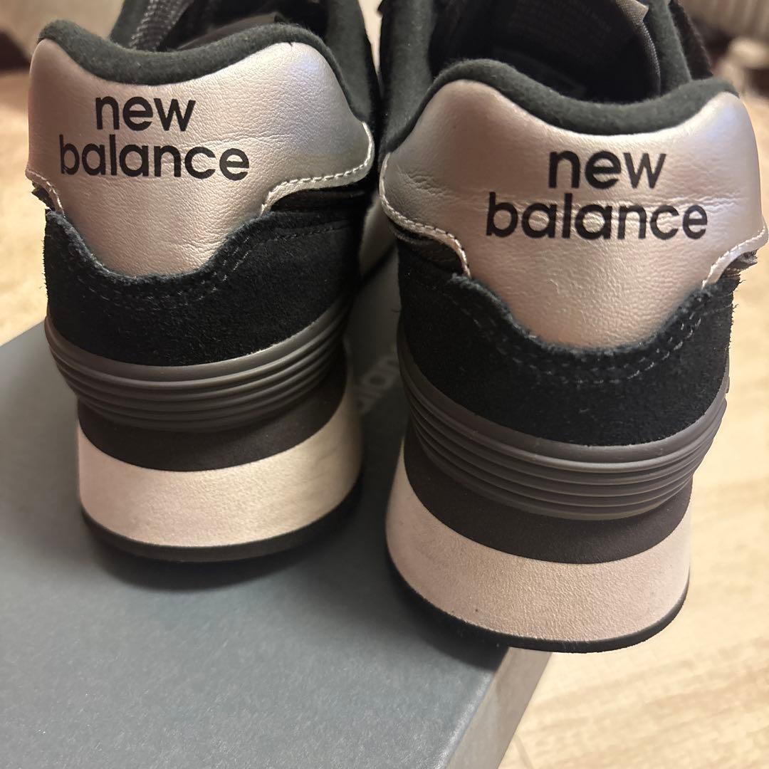 New Balance 574 ★美品厚底ブラック スニーカー★24cm