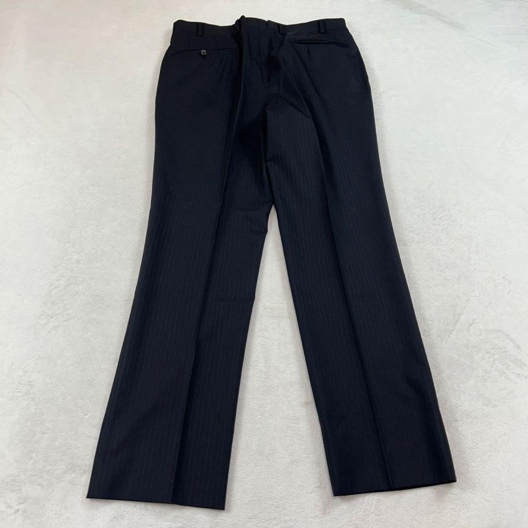 K561 L バーバリーロンドン 肩パット入り スーツ上下 ネイビー メンズ