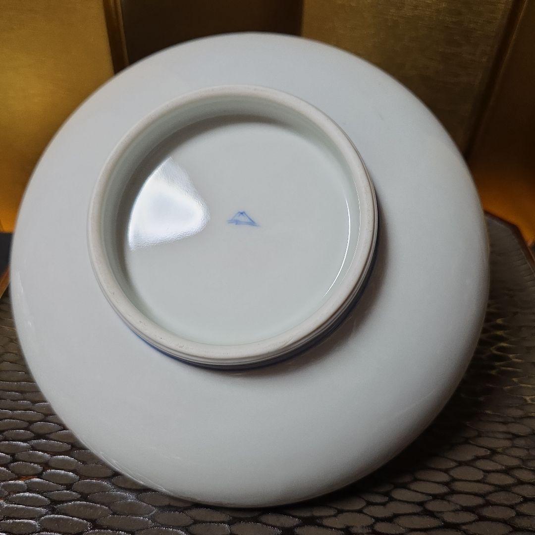 深川製磁　希少　オールド深川　染錦花丸紋　高台鉢　菓子鉢　盛り鉢