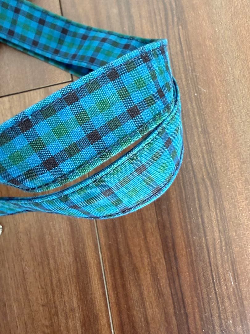 ファミリア　チェック柄トートバッグ クマチャーム付き