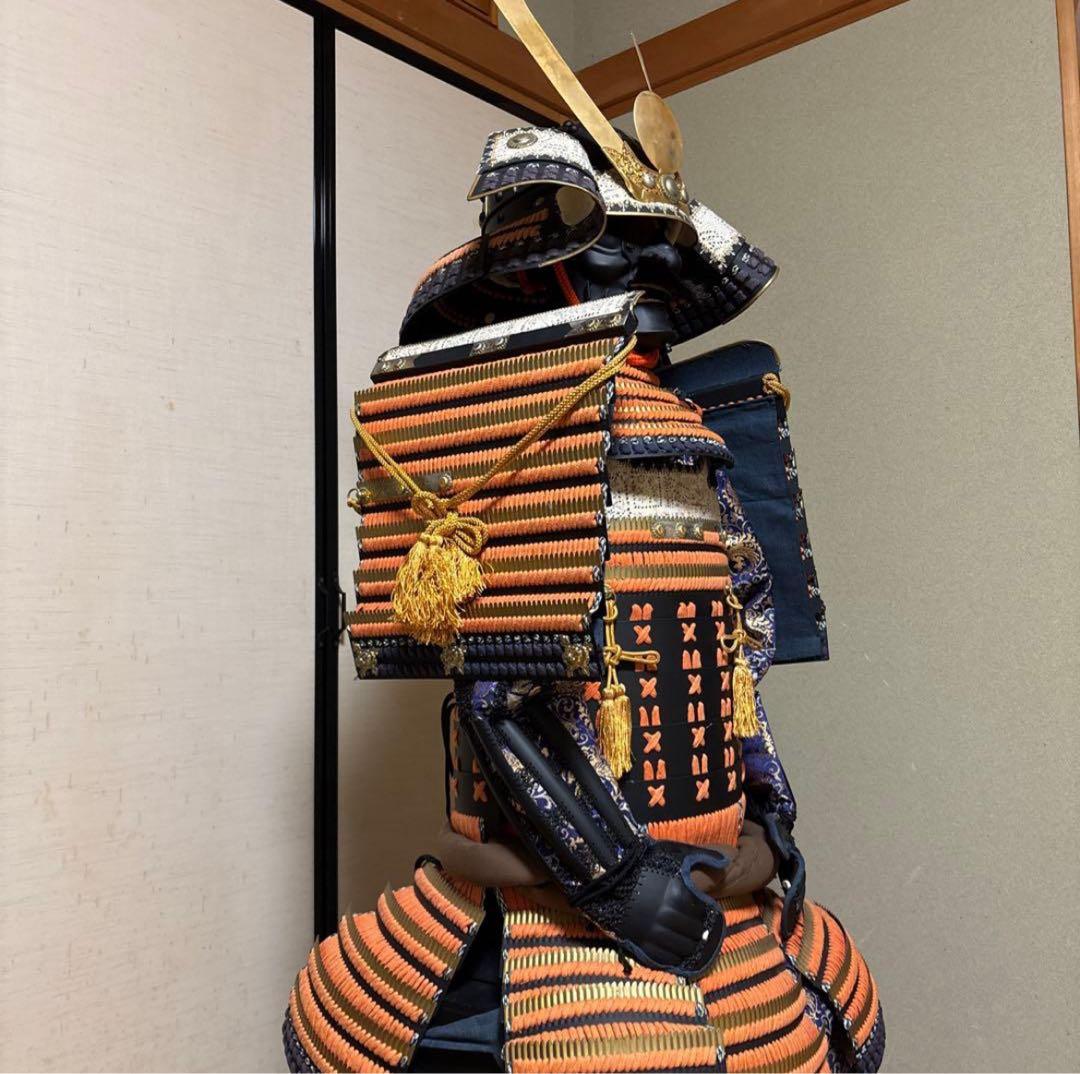 エリサ‼️美品！現代等身大甲冑　橙糸威黒桶胴具足