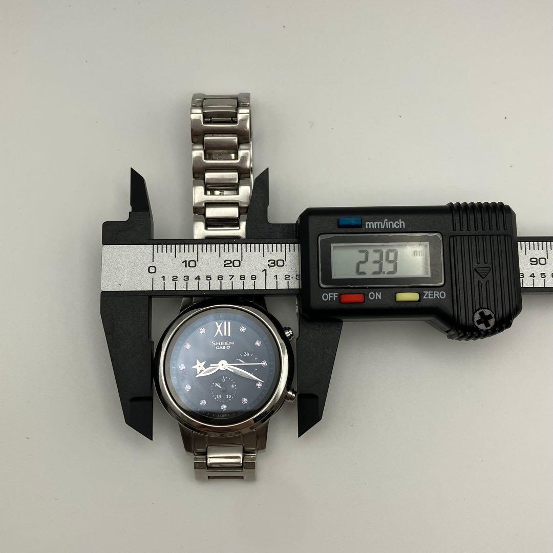 美品　カシオ　SHEEN　電波ソーラー　腕時計　クロノグラフ　レディース　稼働品