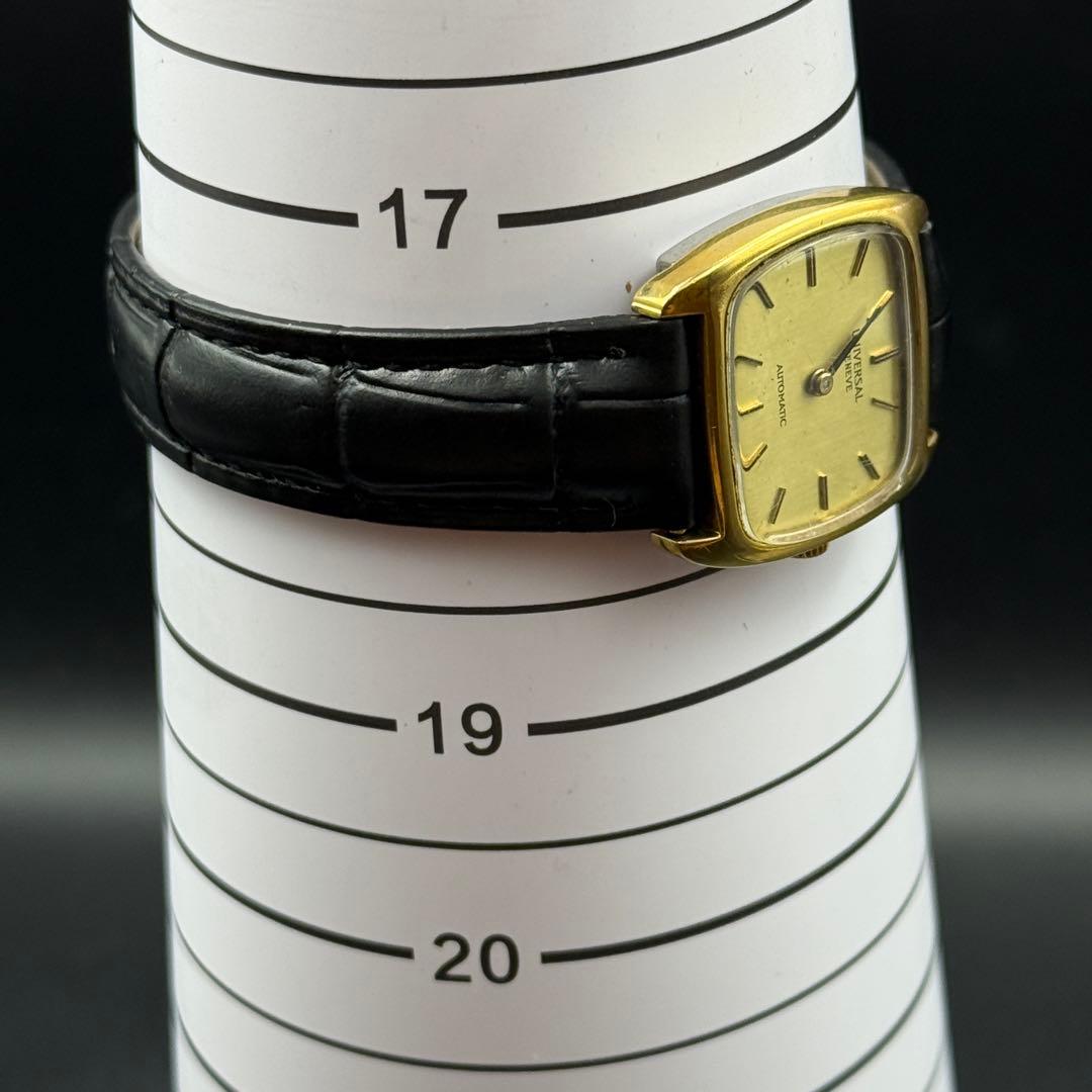 稼働品 ユニバーサル・ジュネーブ 自動巻き 角型 ゴールド文字盤 ユニセックス