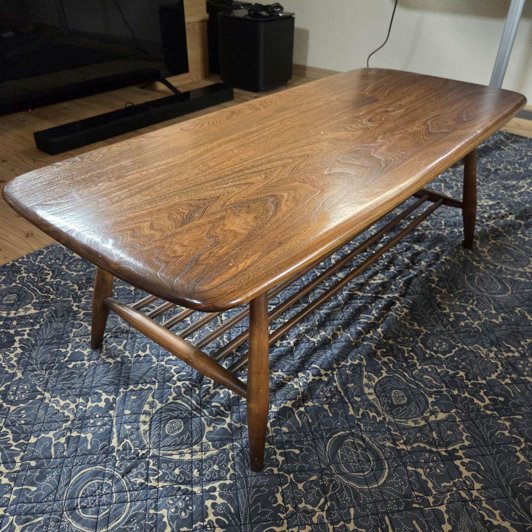ERCOL アーコール コーヒーテーブル W104.5×D46×H36／ラベル有