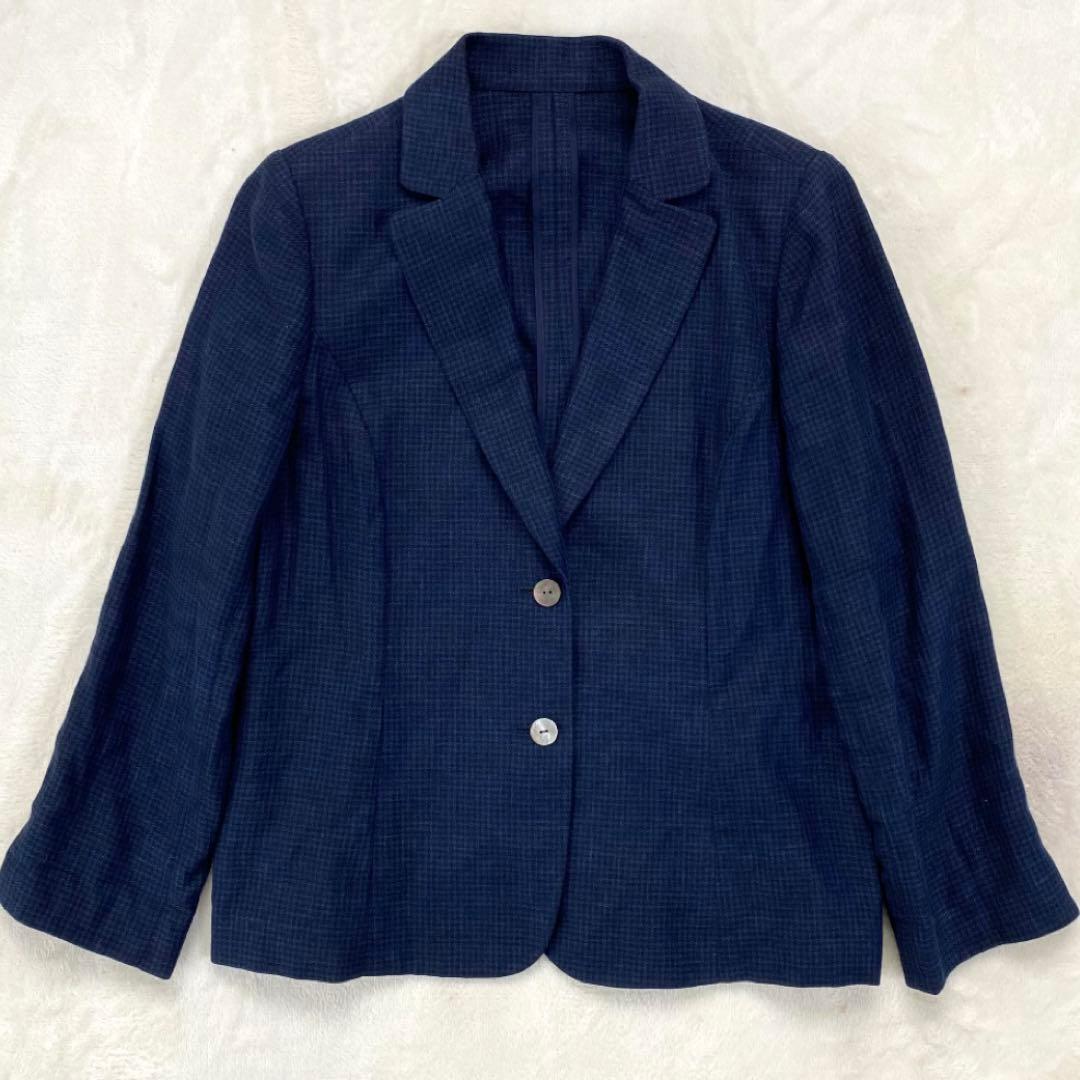 Leilian ✨ゼニア 生地使用✨ リネン シルク テーラードジャケット