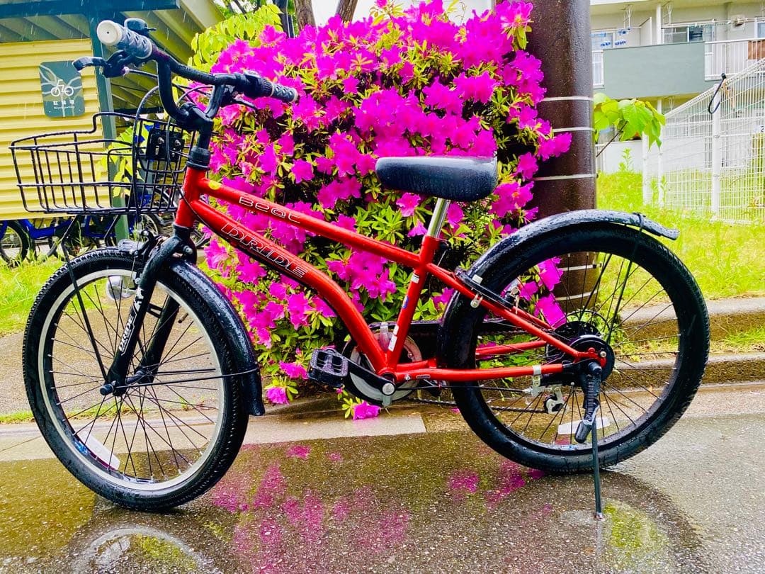 子供用自転車 オレンジ色 22インチ(125cm) バスケット付き