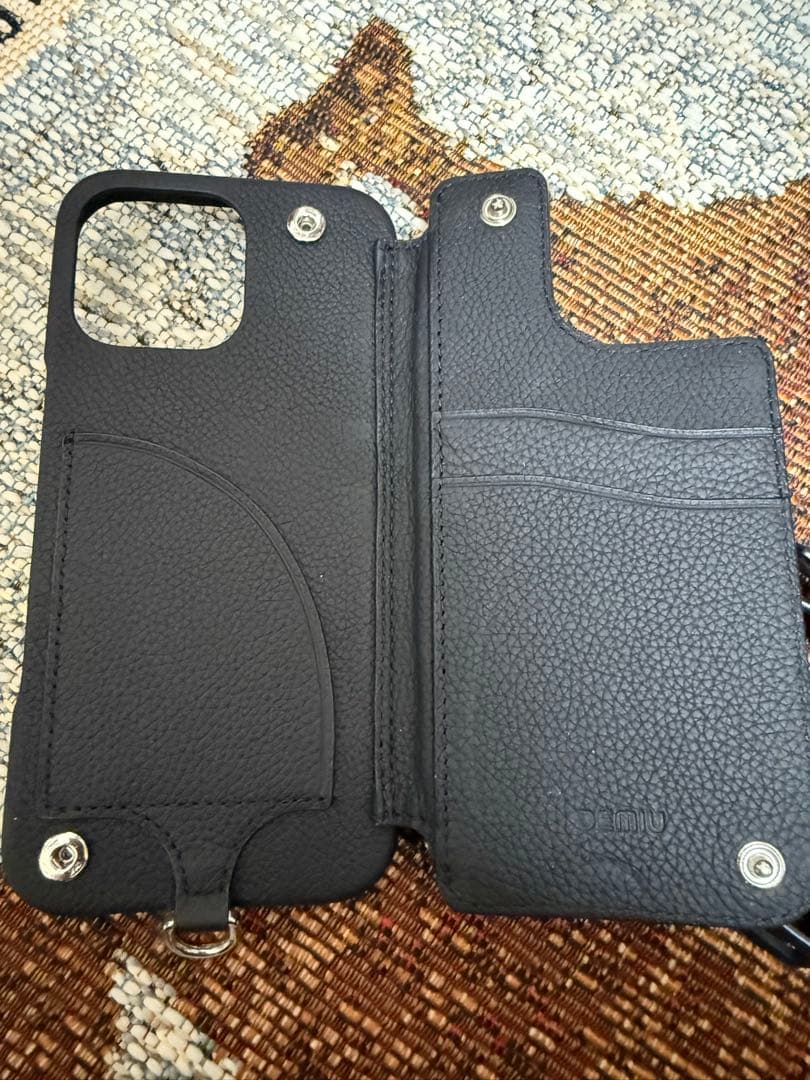 DEMIU デミュウ　iPhone16promax ブラック　牛革※セットのみ