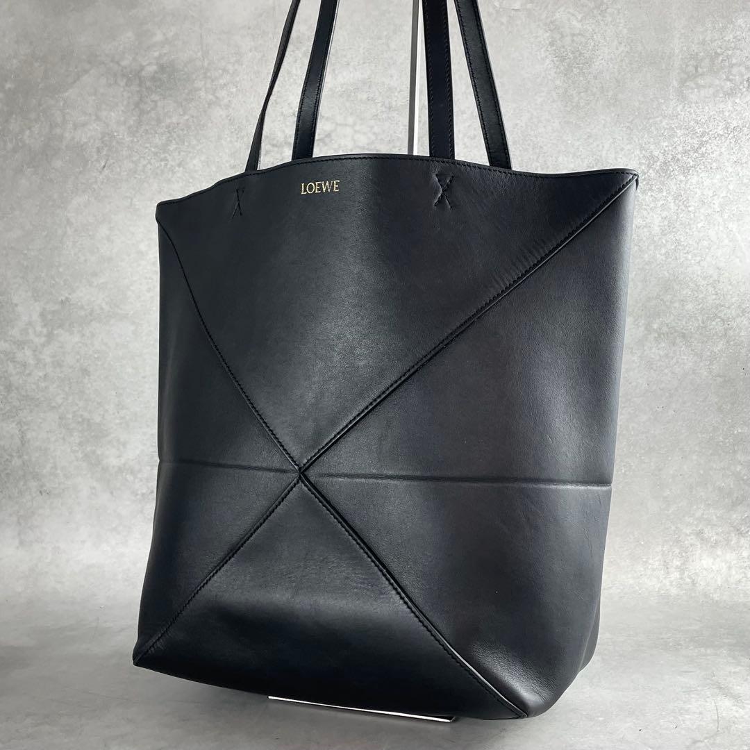現行✨ ロエベ パズル ミディアムトート シャイニーカーフ ブラック 本革
