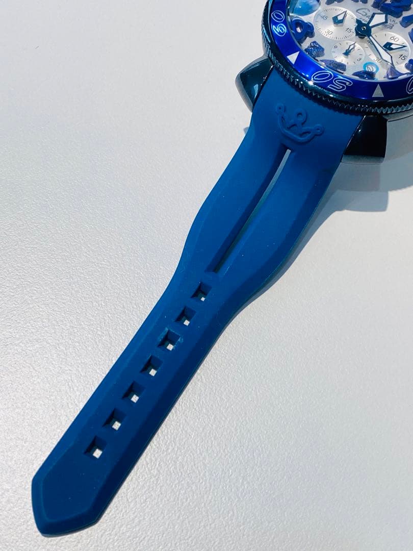 s133 ガガミラノ クロノグラフ クォーツ メンズ時計 ラバーベルト稼働品