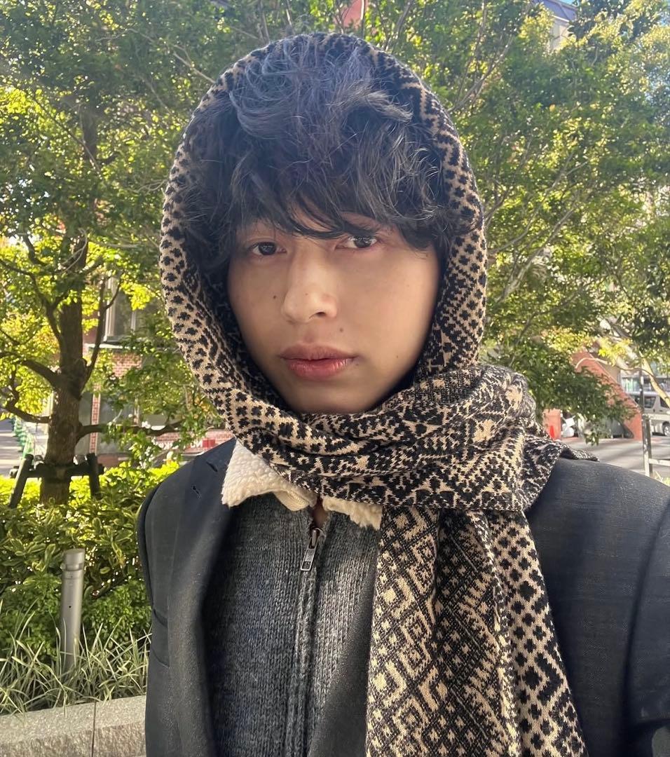 DRIES VAN NOTEN 総柄ニットロングマフラー　ドリスヴァンノッテン