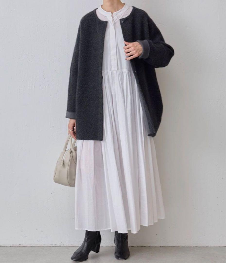 BEARDSLEY ギャザーワンピース　ホワイト　サイズ1 ベストとも◎