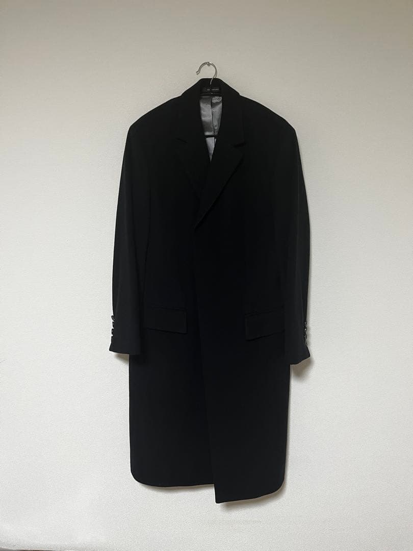 HUGO BOSSヒューゴボス カシミヤ混 チェスターコート 黒 サックス別注