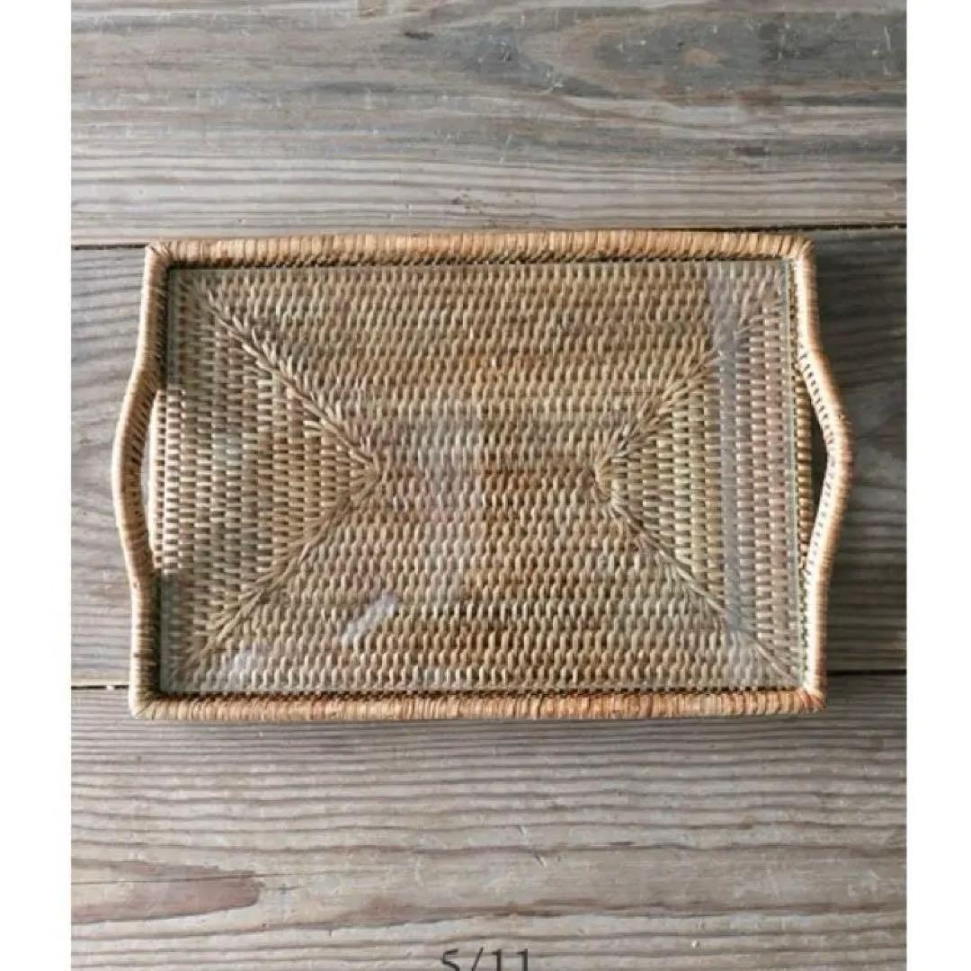 バオルジィ♡ラタンガラストレー♡Sサイズ♡サラグレース♡美品♡ナチュラルカラー
