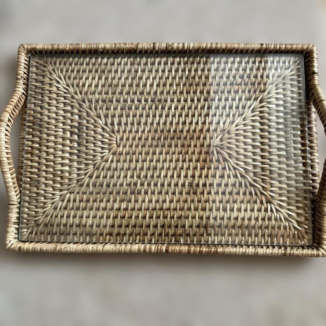 バオルジィ♡ラタンガラストレー♡Sサイズ♡サラグレース♡美品♡ナチュラルカラー