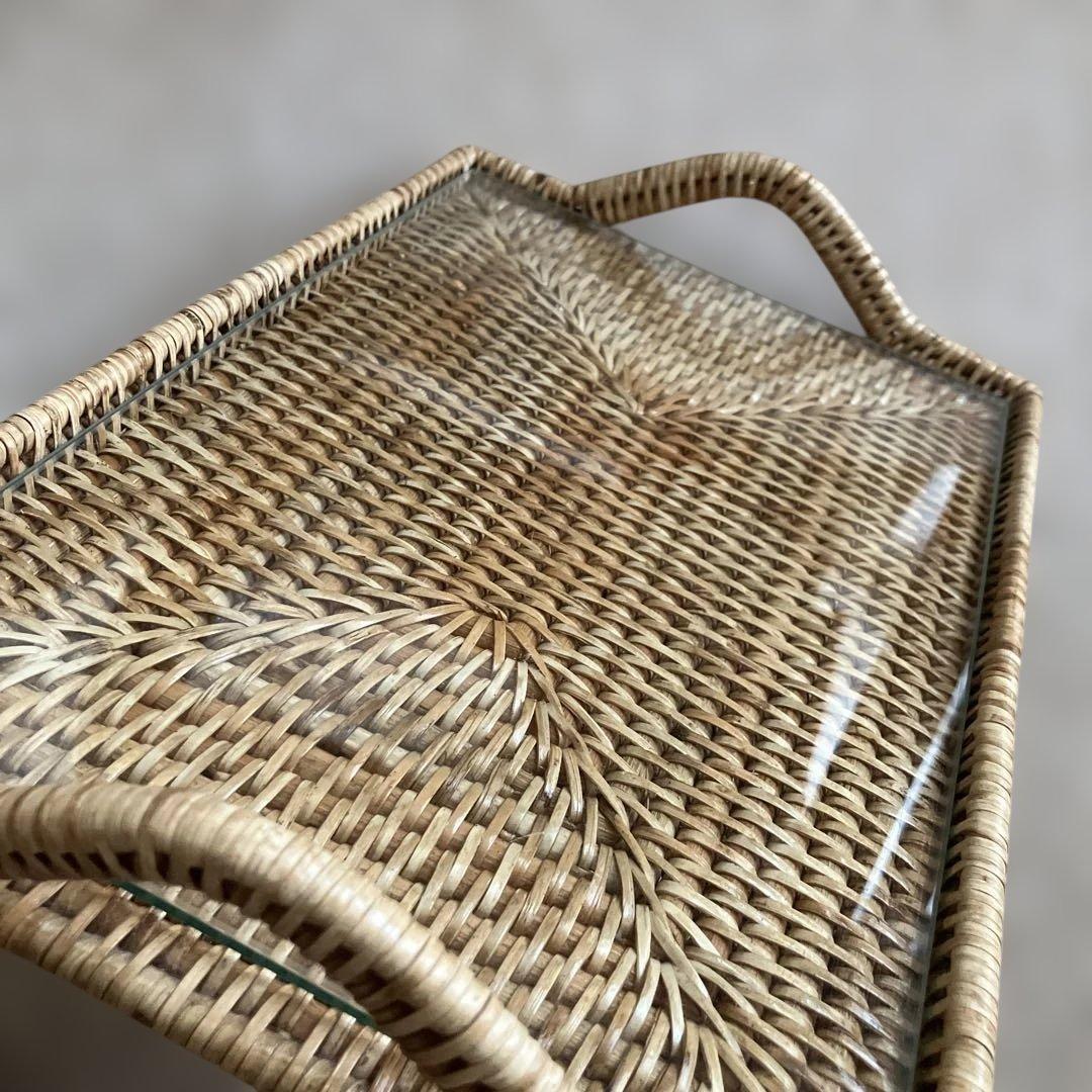 バオルジィ♡ラタンガラストレー♡Sサイズ♡サラグレース♡美品♡ナチュラルカラー