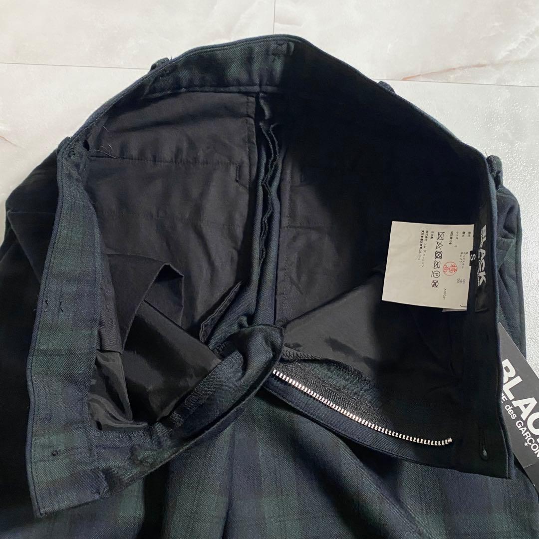 A18050 未使用 ブラックコムデギャルソン ブラックウォッチスラックス