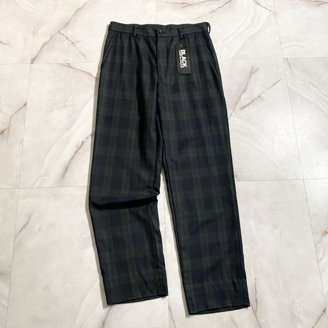 A18050 未使用 ブラックコムデギャルソン ブラックウォッチスラックス